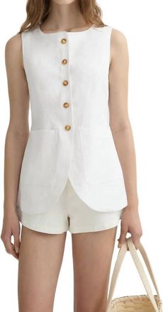 Possé Emma Button Down Vest In Ivory