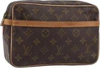 Louis Vuitton Pre-owned Vintage Monogram Clutch - Dames - Vintage Clutch - Bruin - ONE Size - Leer - Vintage