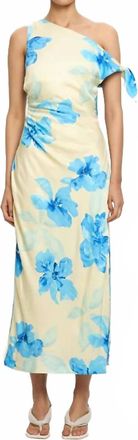 Kivari Sophie Midi Dress In Yellow Blue