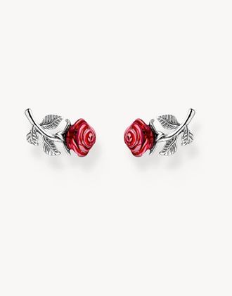 Thomas Sabo Red Rose - Orecchini a bottone in argento sterling 925