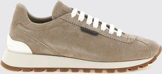 Brunello Cucinelli Sneakers low top in pelle di vitello scamosciata con monile