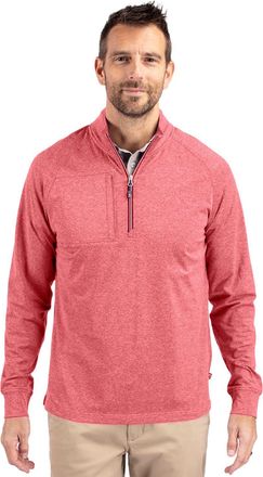 Cutter & Buck Adapt Eco Knit Heather Mens Quarter Zip Pullover