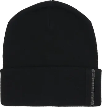 Brunello Cucinelli Black Solid Beanie Cap