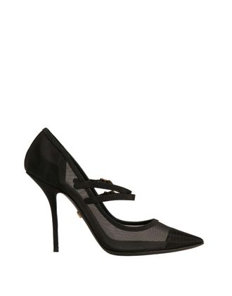 Dolce & Gabbana Black Mesh Mary Jane High Heels Pumps Womens Shoes