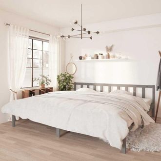 vidaXL Giroletto Grigio in Legno Massello di Pino 200x200 cm - Vidaxl