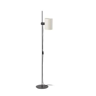 Faro Barcelona L&aacute;mpara de pie ajustable en metal negro y beige 150cm