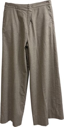 Max Mara Straight Leg Pants in Grey Virgin Wool