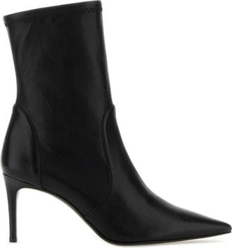 Stuart Weitzman Black Leather Ankle Boots
