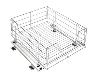 WENKO Cassetto Scorrevole Per Armadio Da Cucina, Organizzazione Interna Dellarmadio, Maxi, Acciaio, 50x23x50 Cm, Cromato - Wenko
