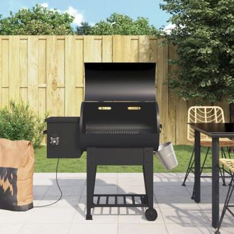 vidaXL Barbacoa De Pellets Con Estante Inferior Hierro Negro 94 Cm Vidaxl