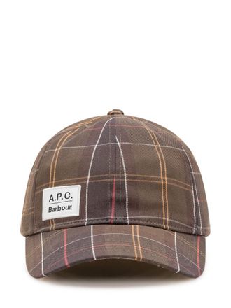 Barbour Brown Check Baseball Cap