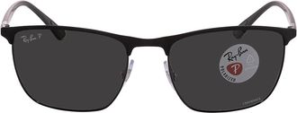 Ray-Ban Ray Ban Chromance Polarized Dark Gray Rectangular Unisex Sunglasses RB3686 186/K8 57