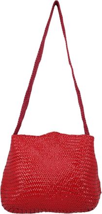 Dragon Diffusion Red Medium Woven Leather Shoulder Bag
