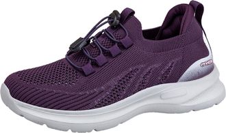 Generic Women Slip on Running Trainers Womens Lightweight Plantar Fasciitis Sneakers Summer Lightweight Walking Shoes Hollow Breathable Elderly Shoes Comforta