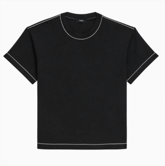 Theory Short Sleeve Stitch Tee In Black