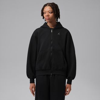 Nike Jordan Womens Jordan Brooklyn Full-Zip Hoodie in Black | IM7282-010