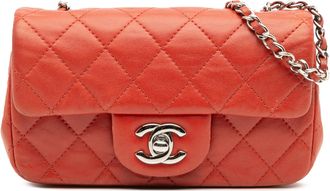 Chanel Pre-owned Womens Classic Flap Mini Crossbody Bag - Bronze Leather - One Size