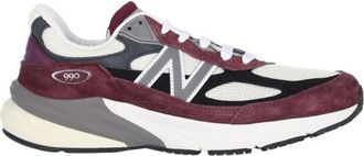 New Balance Bordeaux Suede And Mesh Sneakers With Iconic Logo