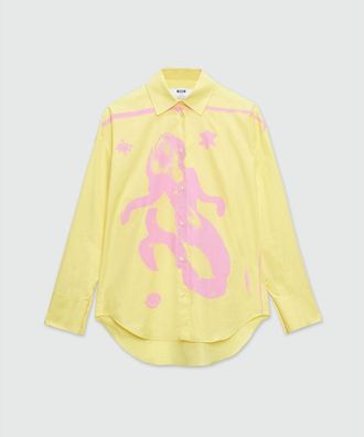 Msgm Bicolor Cotton Womens Blouse