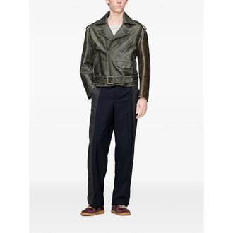 Maison Margiela Distressed Calf Leather Jacket - Black