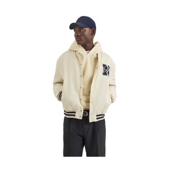 Nautica Mens Dreman Letterman Jacket (Ivory) - Size X-Large