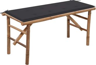 vidaXL Vidaxl - Banco De Jard&iacute;n Plegable Con Coj&iacute;n Bamb&uacute; 118 Cm