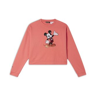 Freddy Felpa cropped comfort fit con ricamo Mickey Mouse