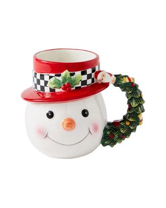 Spode Christmas Tree Polka Dot Snowman Toby Mug