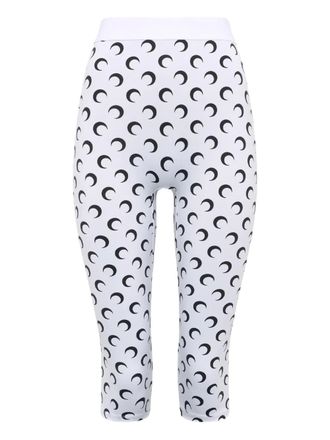 Marine Serre Capri jersey broek met maanprint - Wit