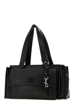 Miu Miu Womens Black Nappa Leather Utilitaire Shopping Bag Nero Borse A Mano