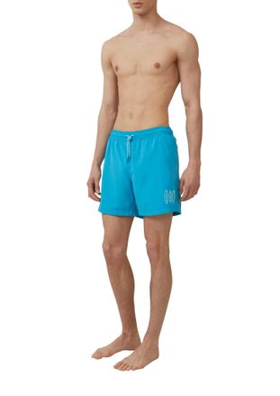 s.Oliver Strandshorts S.OLIVER, Herren, Gr. XXL, N-Gr, gr&uuml;n (petrol), Obermaterial: 100% Polyester, bedruckt, regular fit ca. Mitte Oberschenkel, Hosen Strands