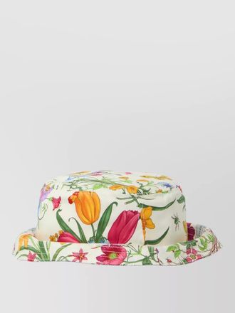 Gucci silk twill cloche hat featuring flora