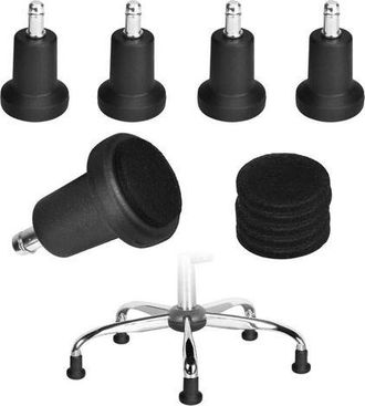 OEM 5 Ruedas De Repuesto Para Sillas De Oficina, Ruedas Fijas De Repuesto Para Sillas, Deslizadores De 2 Pulgadas Para Sillas De Oficina, Almohadillas Par