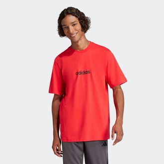 adidas T-Shirt ADIDAS SPORTSWEAR M LIN SJ T, Herren, Gr. XXL, rot (pure ruby, schwarz), Obermaterial: 100% Baumwolle, normal, Rundhals, Shirts T-Shirt, &uuml;bers