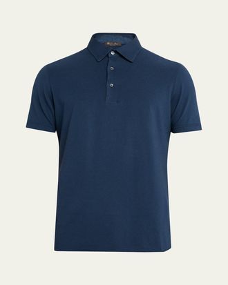 Loro Piana Mens Cotton Pique Polo Shirt