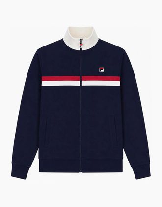 Fila Mens Fila Enrico Track Top Jacket Fila Navy/Gardenia/Garnet - Size: 42/Regular