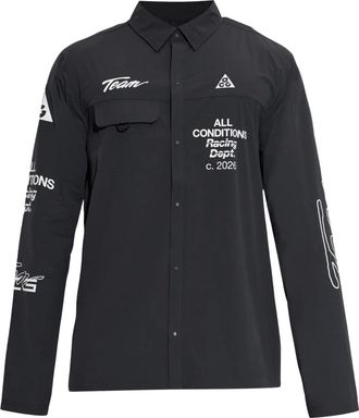 Nike Fitness, Heren, Grijs, 2Xl, Nylon, Aireez Button-Up Long-Sleeve Top