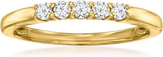 Ross-Simons Lab-Grown Diamond 5-Stone Ring in 18kt Gold Over Sterling