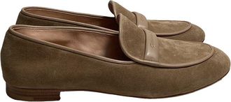 Gianvito Rossi Womens Suede Maxime Logo Loafer (Authentic Pre-Loved)