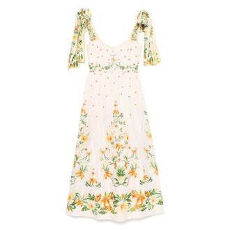 Farm Rio Floral Print Pink Dress with Adjustable Straps