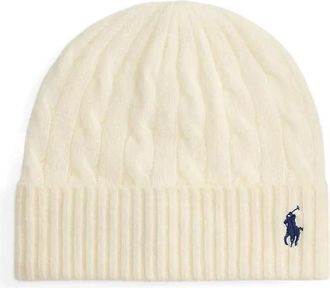 Polo Ralph Lauren Cable Knit Beanie - Dames - Hoeden - Beige - ONE Size - Wol - Accessoires