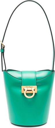 Ferragamo Trifolio bucket bag - women - Calf Leather - One Size - Green