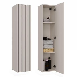 Topeshop Tigo 1d - Armario De Ba&ntilde;o Suspendida, Estante, Frente Ranurado - 31x135x29,5 Cm - Cachemire
