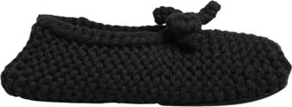 Dolce & Gabbana Black Wool Knit Slip On Ballerina Flats Womens Shoes