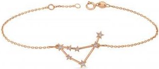 Allurez Diamond Capricorn Zodiac Constellation Star Bracelet 14k Rose Gold (0.11ct)