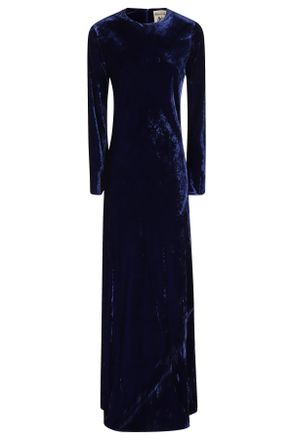 Semicouture Cecily Round Neck Velvet Slim-Fit Midi Dress
