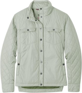 Stio | Womens Skycrest Insulated Snap Shirt Jacket, Size Extra Extra Small in Sage Flats