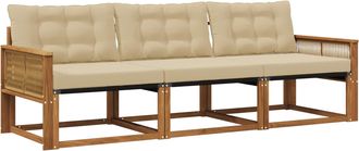 vidaXL Conjunto De Sof&aacute;s De Exterior 3 Uds. Natural Y Beige Vidaxl