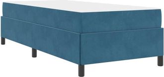 vidaXL Vidaxl - Estructura De Cama Azul Oscuro Y Blanco 100 X 200 Cm Terciopelo