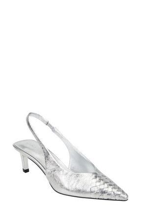 Marc Fisher Rilly Slingback Pump in Metallic Silver at Nordstrom, Size 5.5
